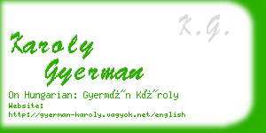 karoly gyerman business card